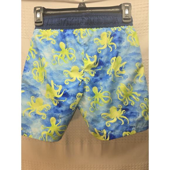 ZeroXposur Boys Swim Trunks Size 7 Octopus Green Blue Lined - Picture 2 of 5